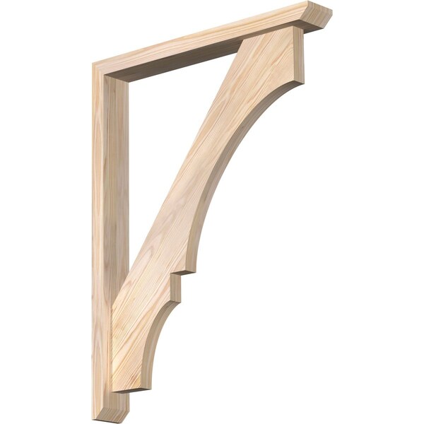 Ekena Millwork Balboa Slat Smooth Bracket w/ Offset Brace, Douglas Fir, 3 1/2"W x 26"D x 34"H BKT0402X26X34BOA06SDF - main